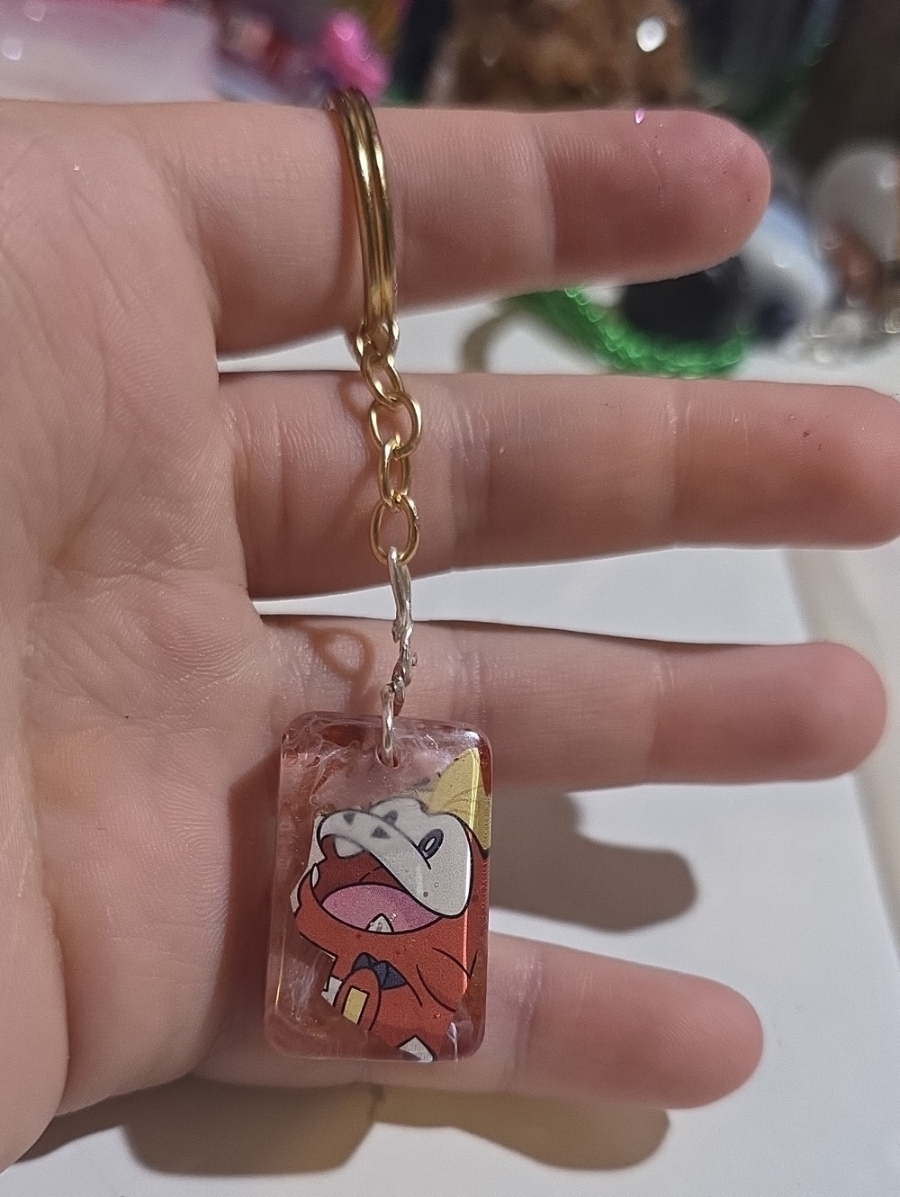 Fuecoco Uv Resin Keychain Charm Handmade